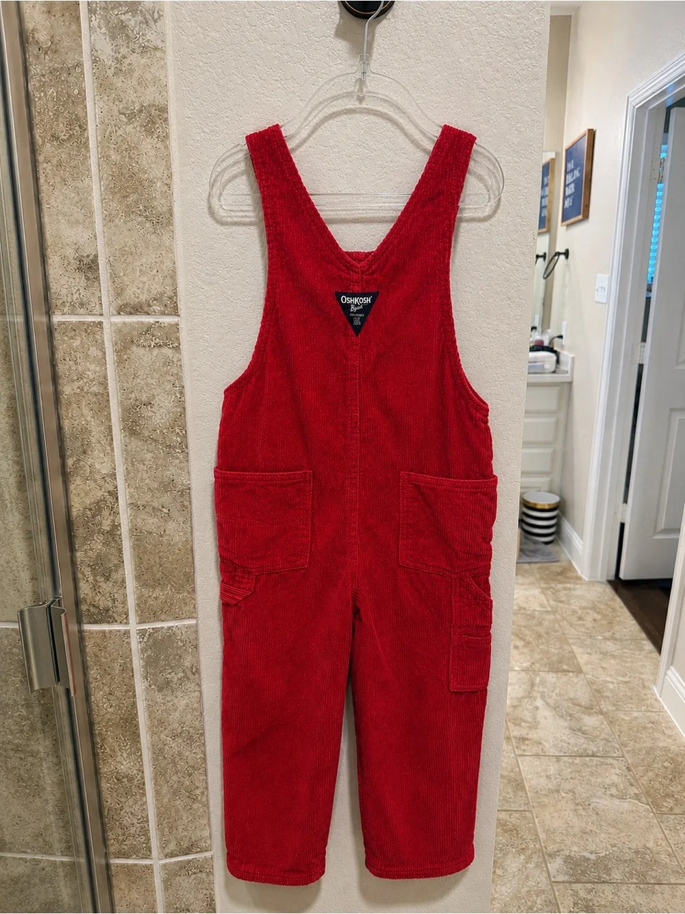 OshKosh Red Corduroy Overalls - toddler